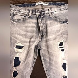 Express Distressed Light Blue Skinny Jeans